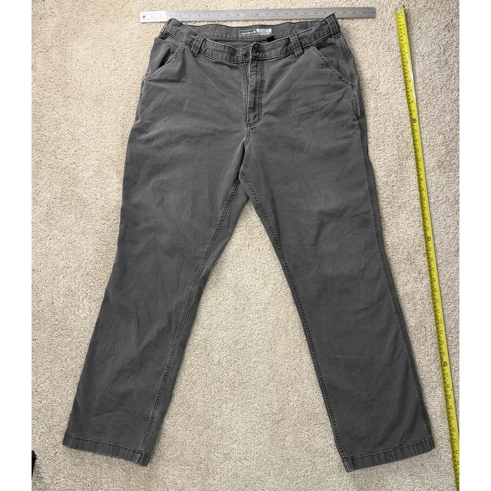 Carhartt‎ Relaxed Fit Gray Rugged Flex Canvas Work Pants W38 L34